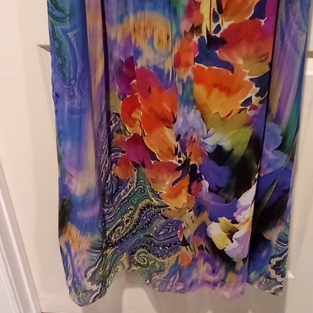 Oleg Cassini Paisley Floral Maxi Dress, ladies size 10 - Picture 9 of 10